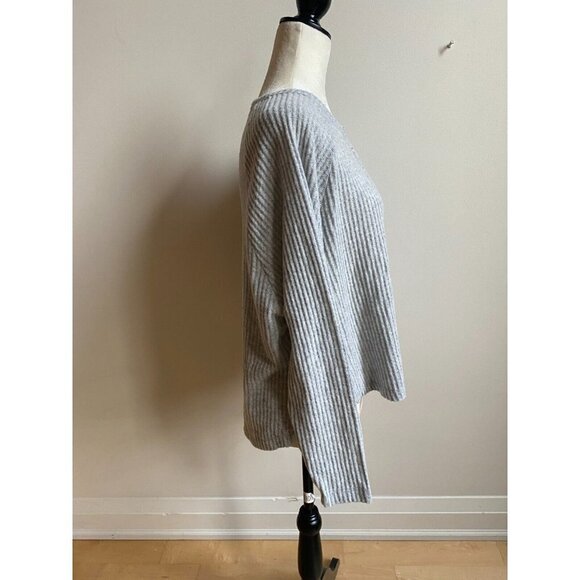 BP Henley Long Sleeve Bnwot Gray Top Womens Snap Button Oversize - Picture 3 of 9